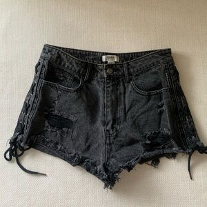 Forever 21 Black Denim Cut-Off Shorts – Trendy & Comfortable size 29